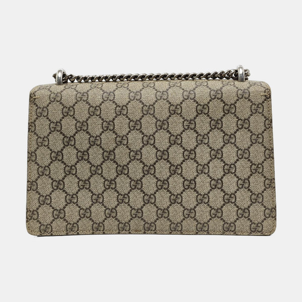 Dionysus Small Monogram Coated Canvas Beige