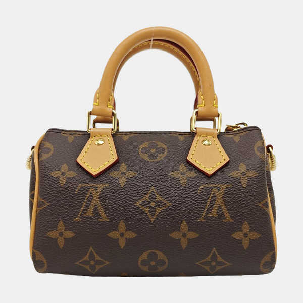 SPEEDY Nano Monogram Coated Canvas Brown