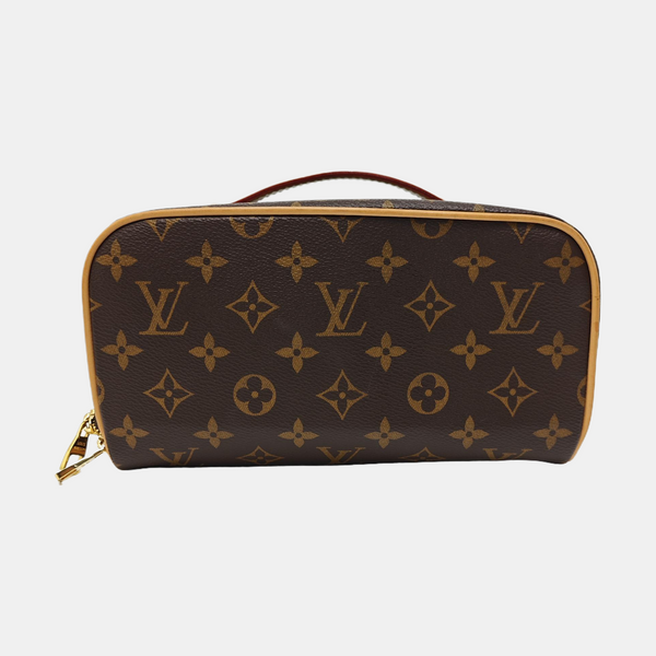 Monogram Coated Canvas Top Handle Bag Brown