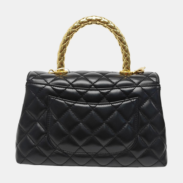COCO HANDLE Small Quilted Calfskin Black