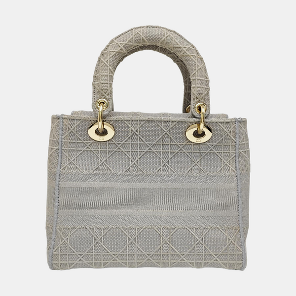 Lady D-Lite Cannage Canvas Gray