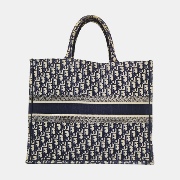 Book Tote Large Oblique Canvas Blue