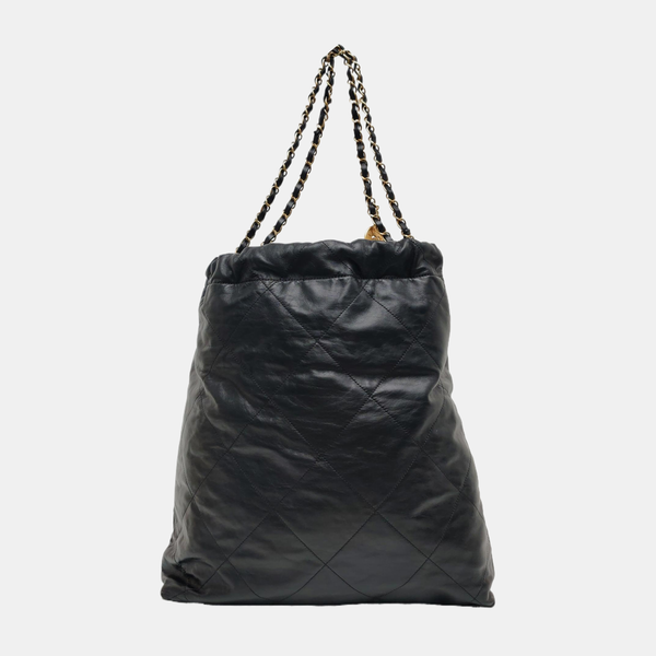 CHANEL 22 Large Quilted Calfskin Black
