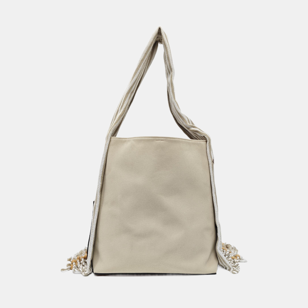 Canvas Top Handle Bag Beige
