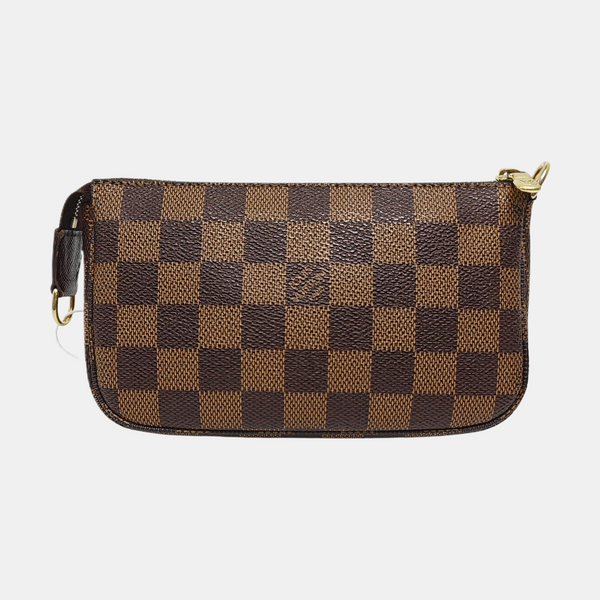 Authenticated pre-owned ACCESSOIRES MM Damier Ebene Coated Canvas Brown - Clutch at Looply