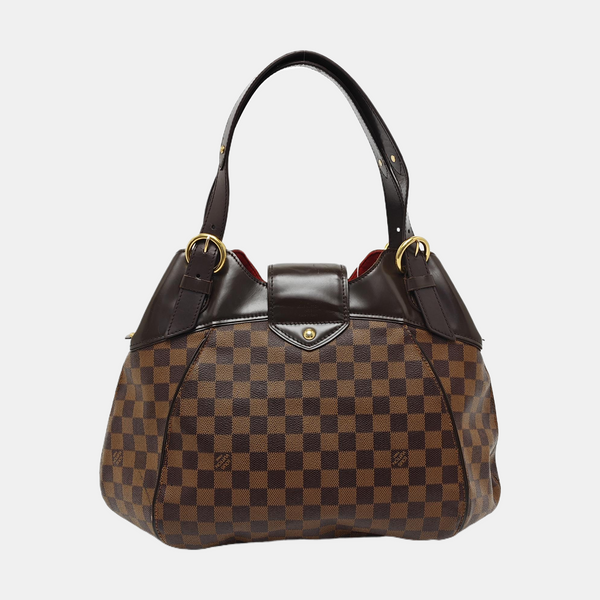 SISTINA MM Damier Ebene Coated Canvas Brown
