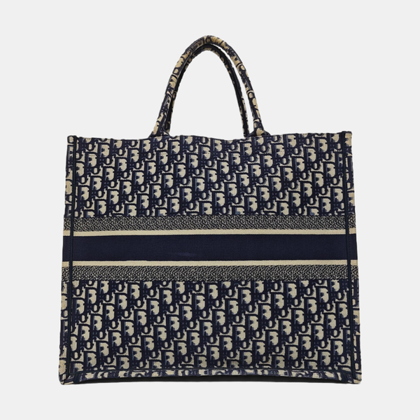 Book Tote Large Oblique Canvas Blue
