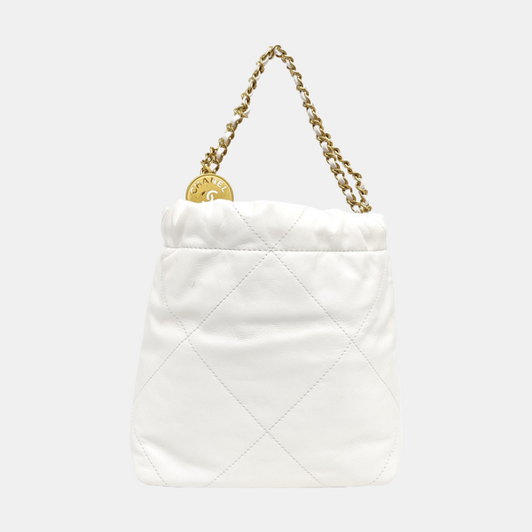 CHANEL 22 Mini Quilted Calfskin White