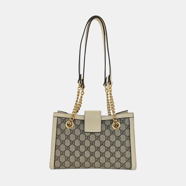 Padlock Small Monogram Coated Canvas Beige