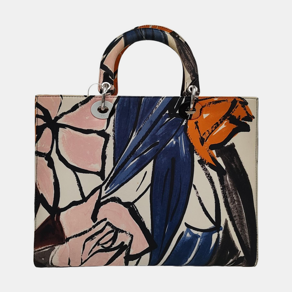 Lady Dior Large Canvas Multicolor