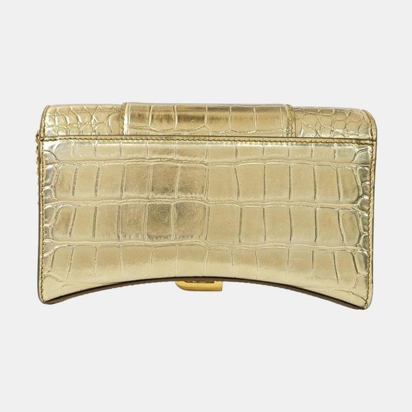 Hourglass Wallet On Chain Small Calfskin Gold