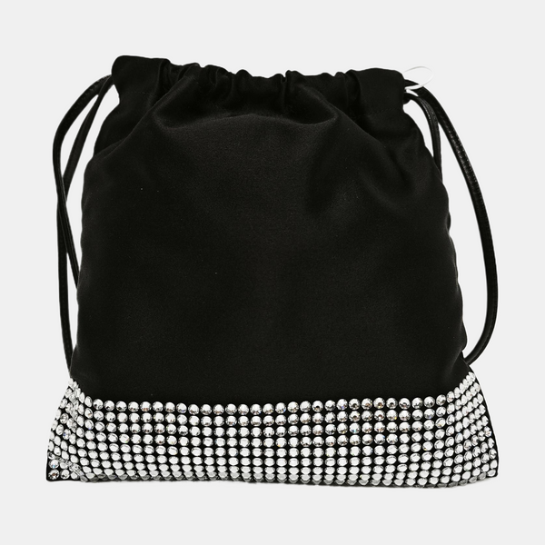 Silk Satin Shoulder Bag Black