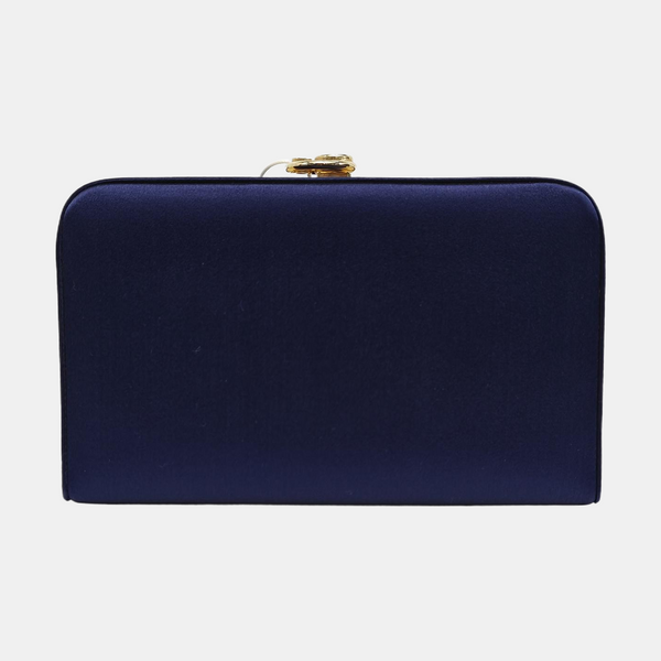 Silk Satin Clutch Blue
