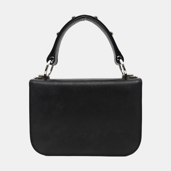 Saffiano Calfskin Shoulder Bag Black