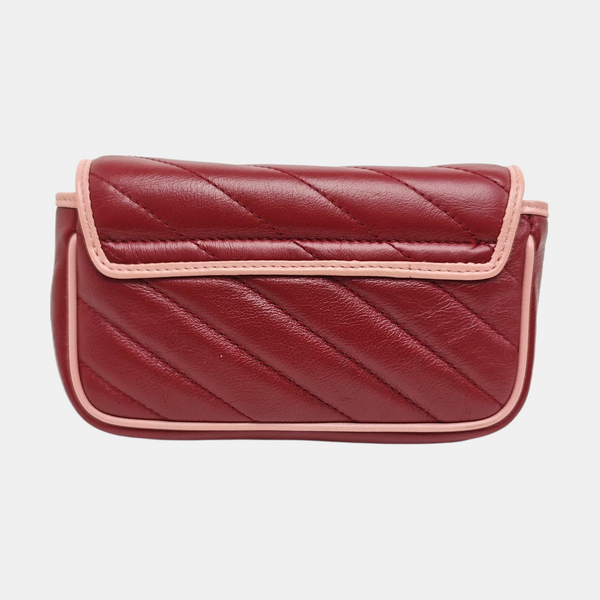 GG Marmont Super Mini Quilted Calfskin Red