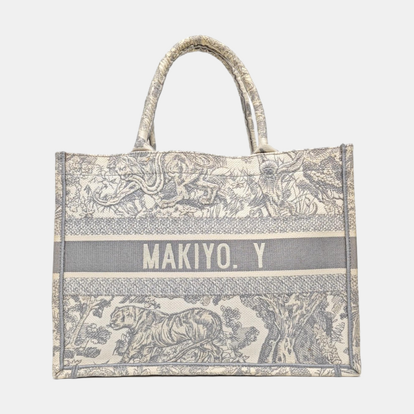 Bolso Tote Mediano Lona Gris