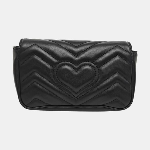 GG Marmont Mini Quilted Calfskin Black