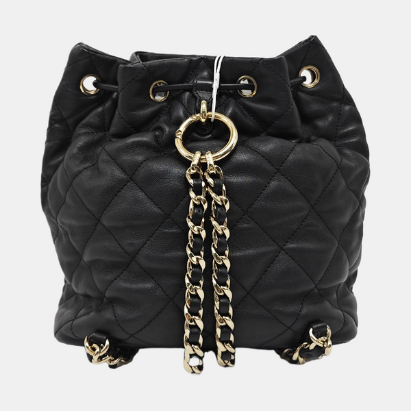 Quilted Lambskin Backpack Black