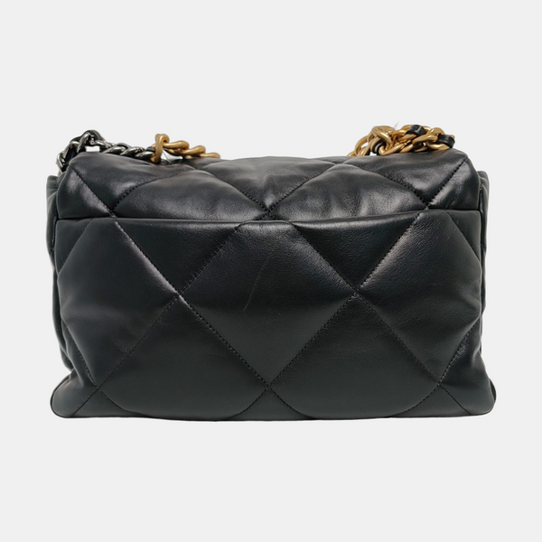 CHANEL 19 Large Quilted Lambskin Black
