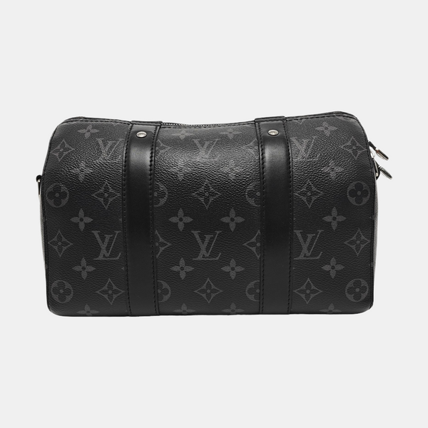 KEEPALL Monogram Coated Canvas Black
