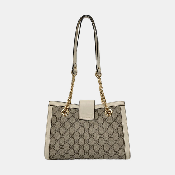 Padlock Small Monogram Coated Canvas Beige