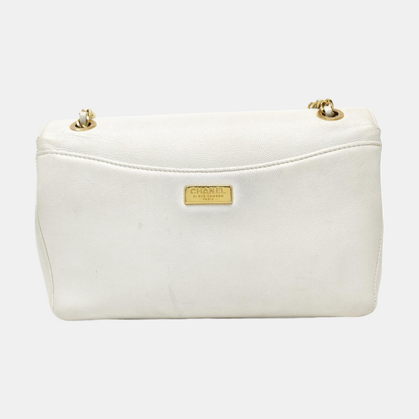 Calfskin Shoulder Bag White
