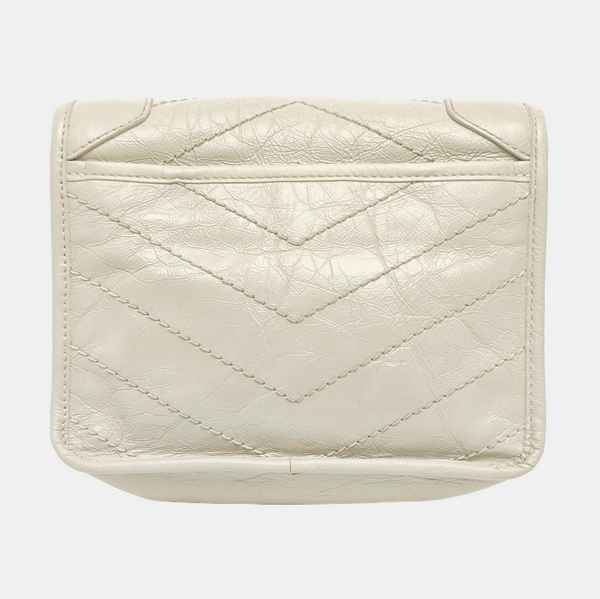 NIKI Mini Chevron Calfskin White