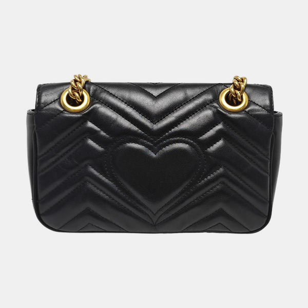 GG Marmont Small Quilted Calfskin Black