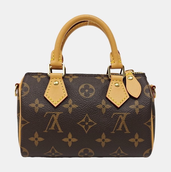 Authenticated pre-owned SPEEDY Nano Monogram Coated Canvas Brown - Shoulder Bag at Looply