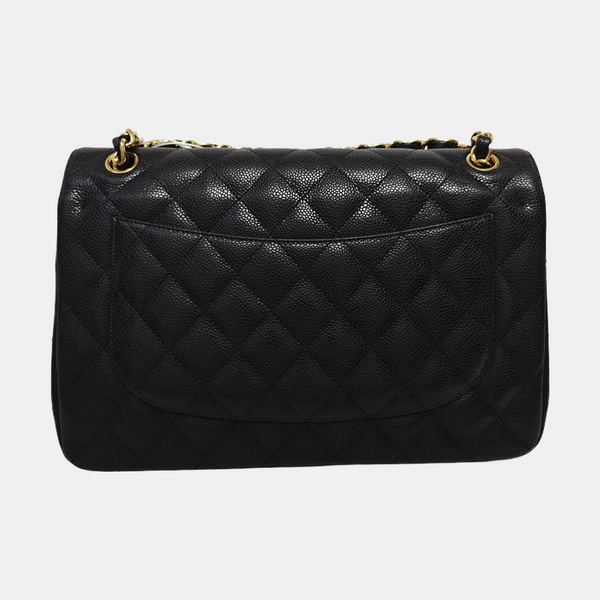 Large Quilted Grained Calfskin Black