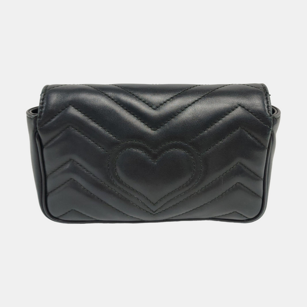GG Marmont Mini Quilted Calfskin Black