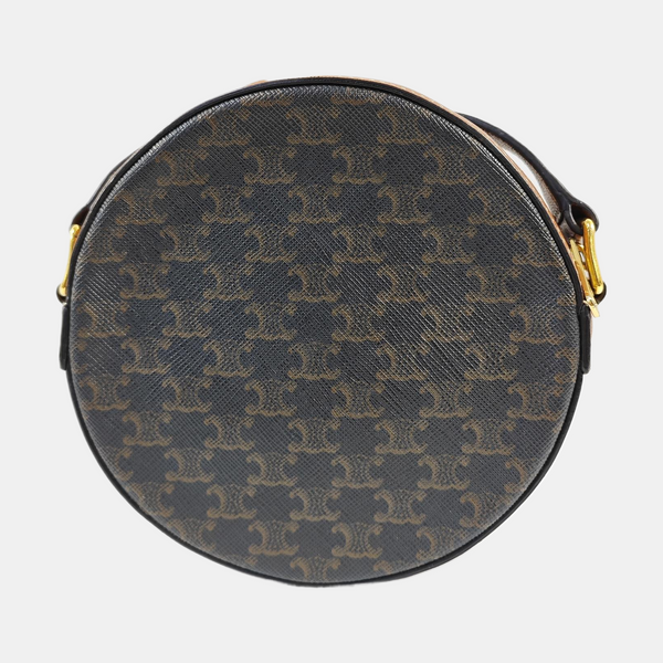 TRIOMPHE ROUND Mini Coated Canvas Brown