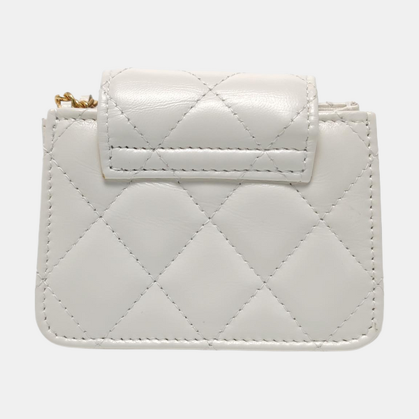 Authenticated pre-owned WOC Quilted Lambskin White - Shoulder Bag at Looply