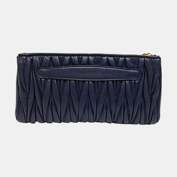 Quilted Lambskin Clutch Blue
