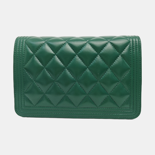 BOY CHANEL WOC Quilted Lambskin Green