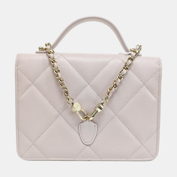 Quilted Grained Calfskin Backpack Pink