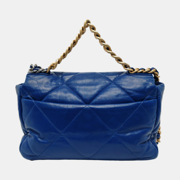 CHANEL 19 Large Quilted Lambskin Blue