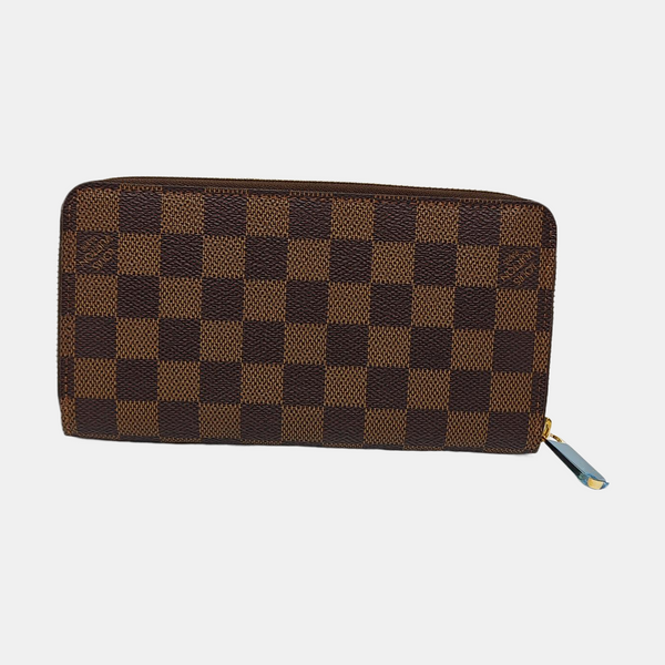 ZIPPY Damier Ebene Coated Canvas Brown Wallet