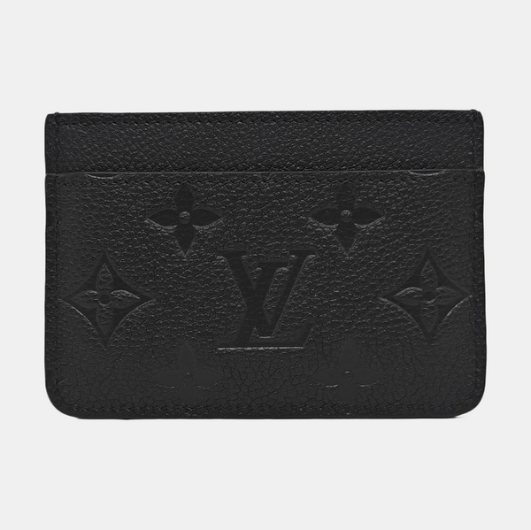 Monogram Calfskin Card Holder Black