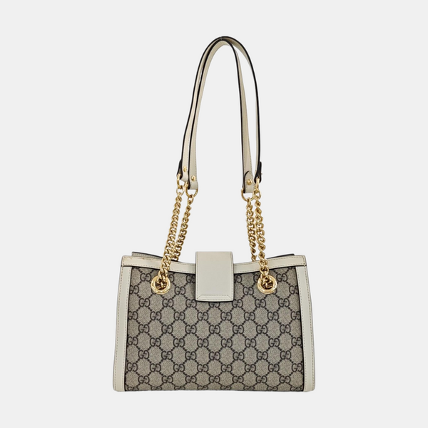 Padlock Small Monogram Coated Canvas Beige