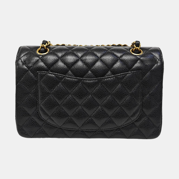 CLASSIC FLAP Small Quilted Grained Calfskin Black