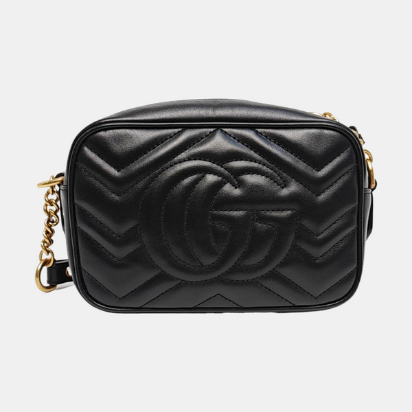 GG Marmont Mini Quilted Calfskin Black
