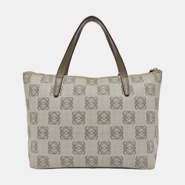 Coated Canvas Top Handle Bag Gray