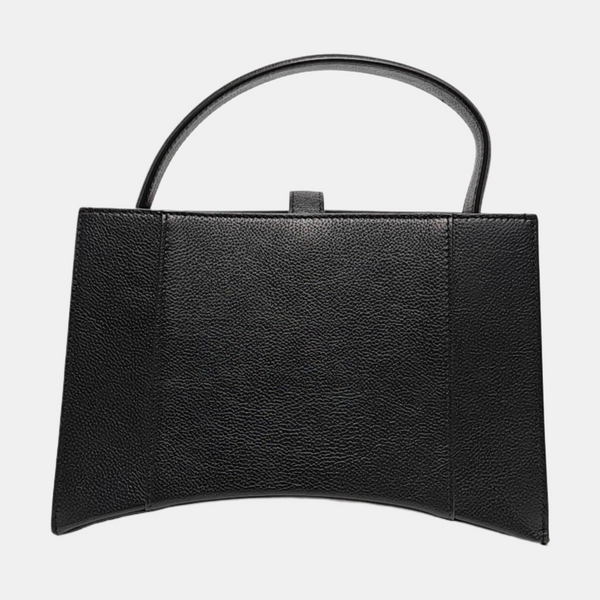 Bolso tote Hourglass East West pequeño de piel de becerro negra