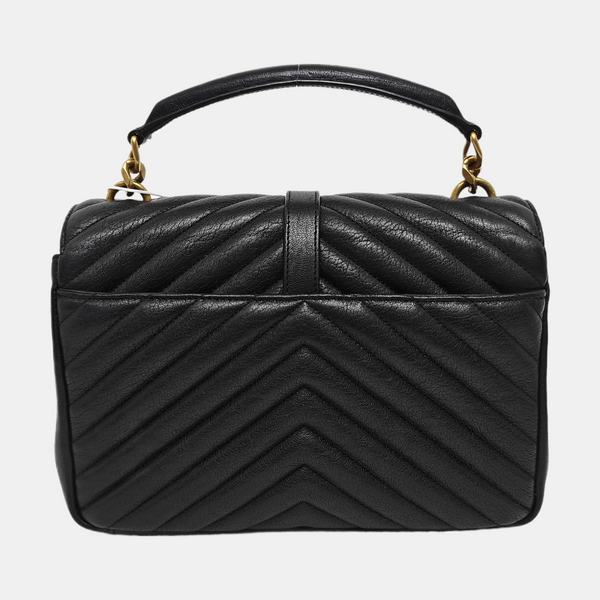 COLLEGE Medium Chevron Lambskin Black