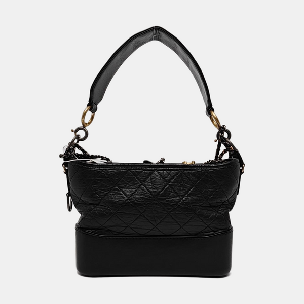 GABRIELLE New Medium Quilted Vintage Calf Black