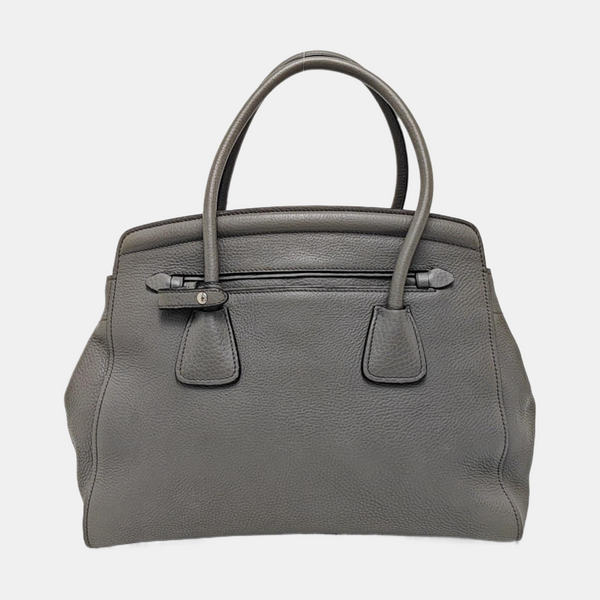 Leather Tote Bag Gray