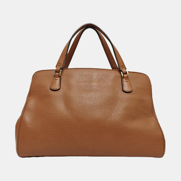 Calfskin Top Handle Bag Brown