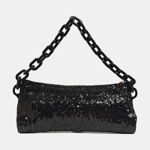 Sequins Top Handle Bag Black