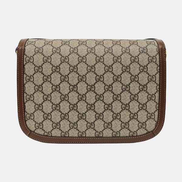Horsebit 1955 Medium Monogram Coated Canvas Beige